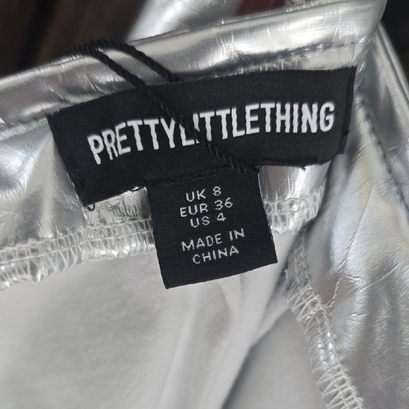 PrettyLittleThing Silver Flare Pants - Picture 5 of 9